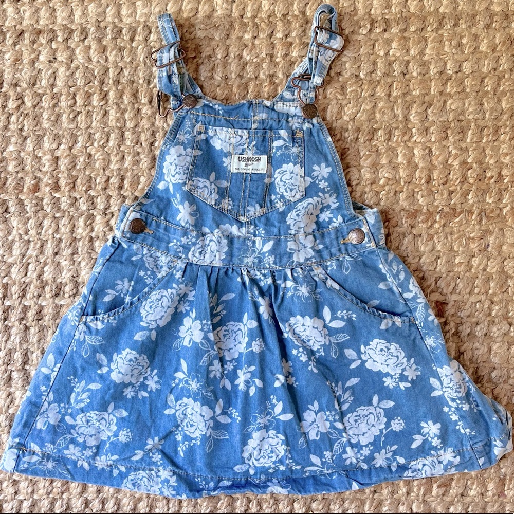 🌸 vintage oshkosh floral overall dress